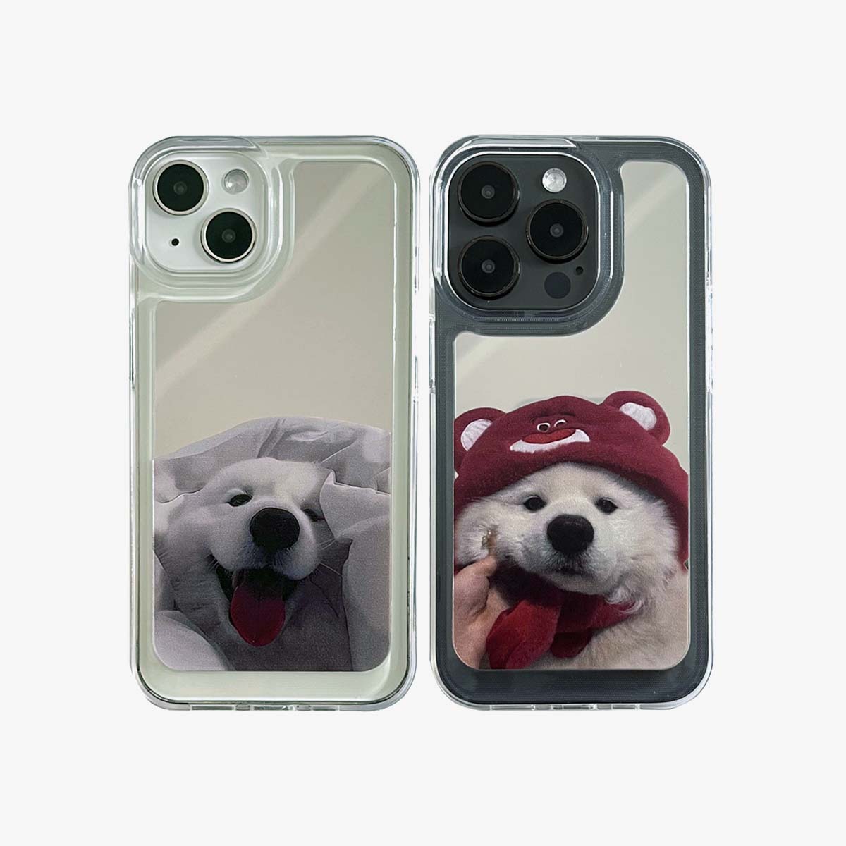 Spiegel iPhone Case | Paarhunde Samoyed (kaufen 2 und 50% Rabatt erhalten)