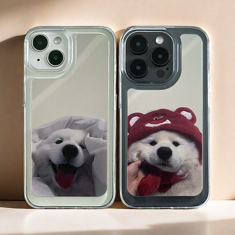 Spiegel iPhone Case | Paarhunde Samoyed (kaufen 2 und 50% Rabatt erhalten)